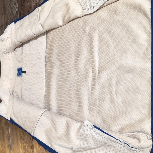 Vineyard Vines Supershep Sherpa Vest Full-Zip Camel Tan Blue Deep Pile - Medium - Picture 9 of 9